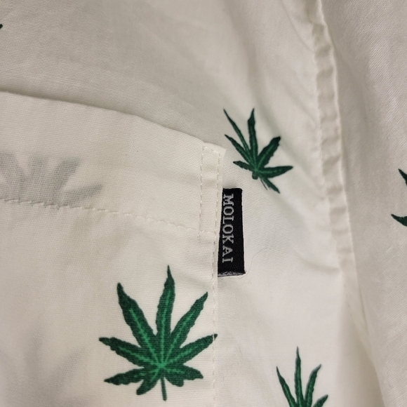 Molokai Men's Leaf Print Button Down Pocket Shirts XL - Picture 2 of 3